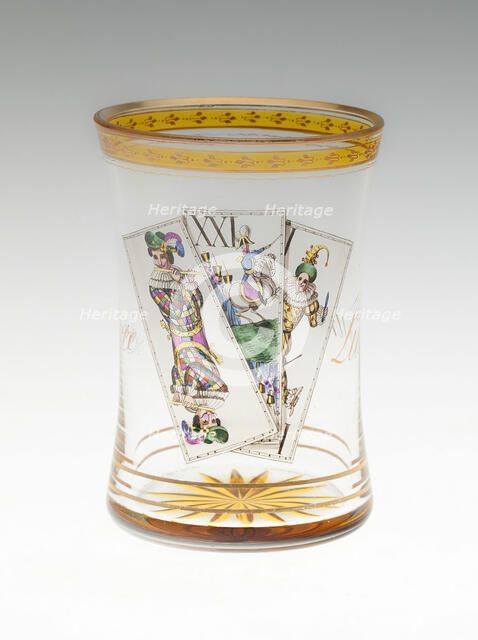 Beaker with Tarot Cards, Vienna, c. 1820. Creator: Anton Kothgasser.