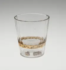 Beaker (Zwischengoldglas) Incorporating Three Dice, Bohemia, c. 1730. Creator: Bohemia Glass