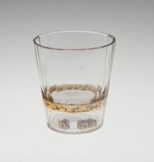 Beaker (Zwischengoldglas) Incorporating Three Dice, Bohemia, c. 1730. Creator: Bohemia Glass