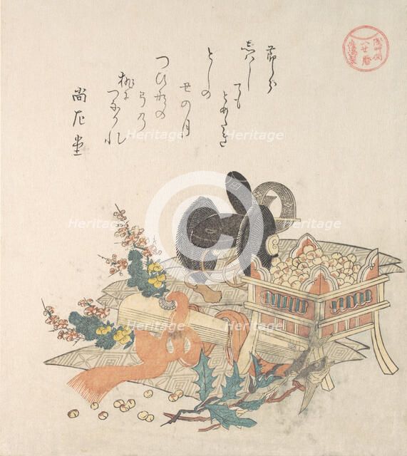 “Beans for Tossing During Setsubun Exorcism Ceremony,”..., 1810s. Creator: Kubo Shunman.