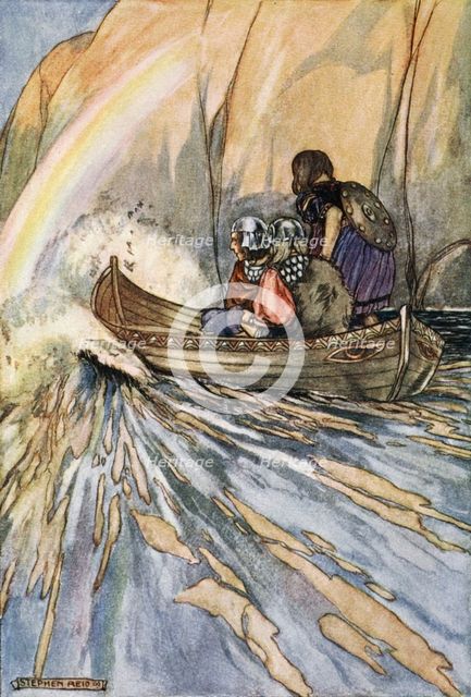 'Bear us swiftly, Boat of Mananan, to the Garden of Hesperides', c1910.  Creator: Stephen Reid.