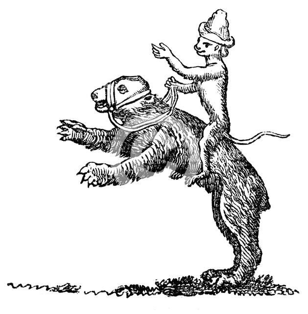 Bear and Monkey, 13th century, (1833). Artist: Unknown