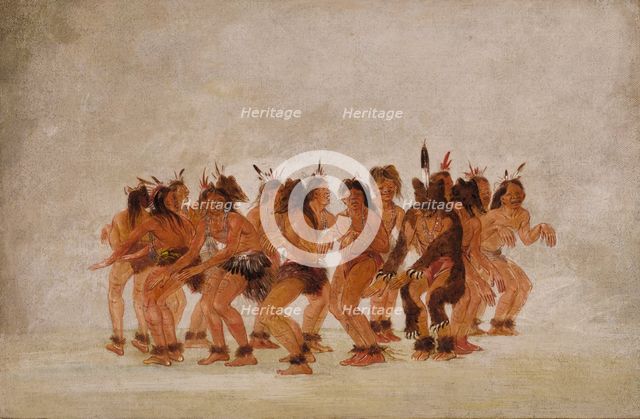 Bear Dance, Preparing for a Bear Hunt, 1835-1837. Creator: George Catlin.
