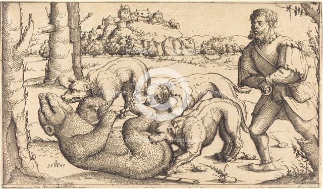 Bear Hunt, 1545. Creator: Augustin Hirschvogel.