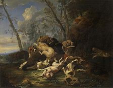 Bear Hunt, mid-late 17th century. Creator: Carl Borromaus Andreas Ruthart