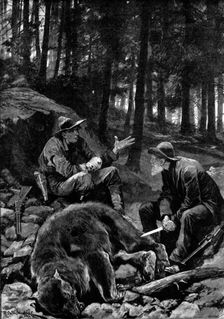 Bear-Hunters in Montana: victors and vanquished, 1895. Creator: George Meisenbach