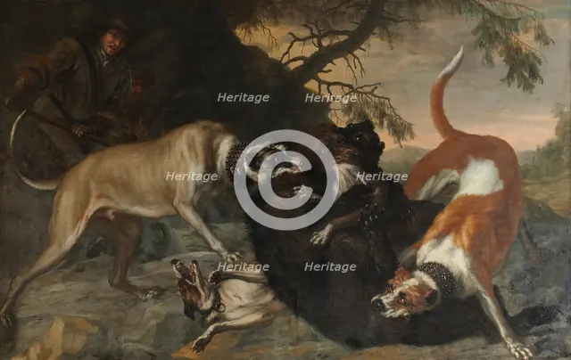 Bear hunting, c17th century. Creator: David Klocker Ehrenstrahl.