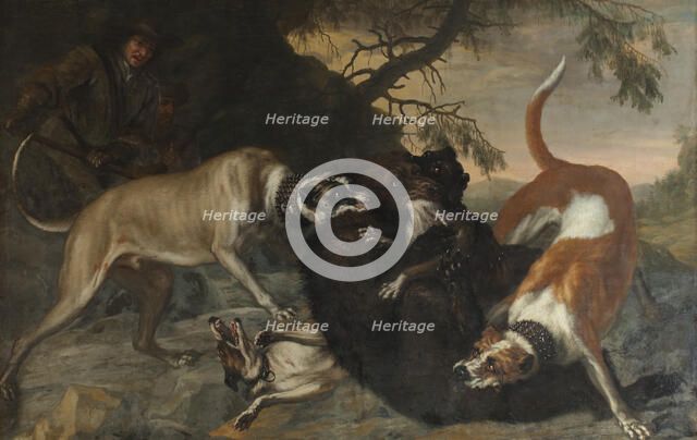Bear hunting, c17th century. Creator: David Klocker Ehrenstrahl.