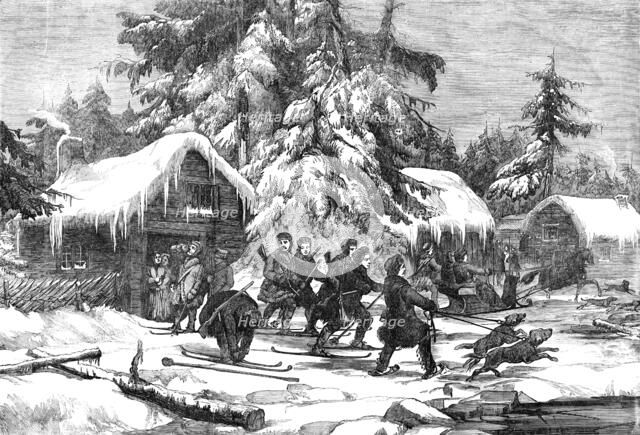 Bear-hunting in Sweden, 1856.  Creator: Unknown.