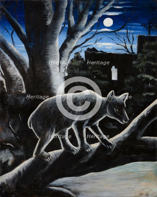 Bear in the moonlit night, 1914. Creator: Pirosmani, Niko (1862-1918).