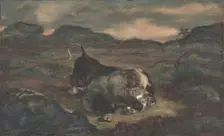 Bear Killing Bull, 1810-75. Creator: Antoine-Louis Barye