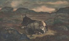 Bear Killing Bull, 1810-75. Creator: Antoine-Louis Barye