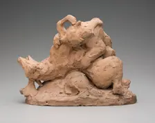Bear Overpowering a Deer, between 1830 and 1838. Creator: Antoine-Louis Barye
