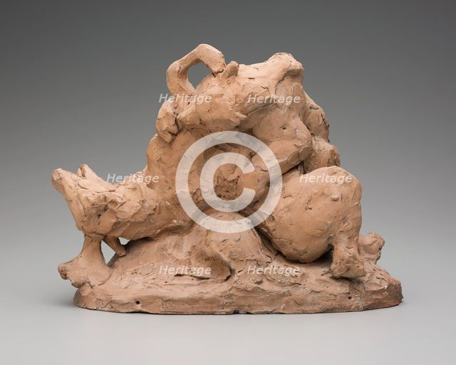 Bear Overpowering a Deer, between 1830 and 1838. Creator: Antoine-Louis Barye.