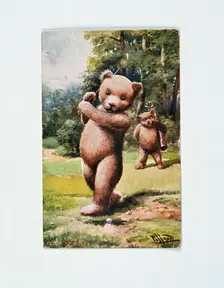 Bear playing golf, postcard, c1920s. Creator: Unknown