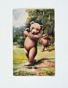 Bear playing golf, postcard, c1920s. Creator: Unknown