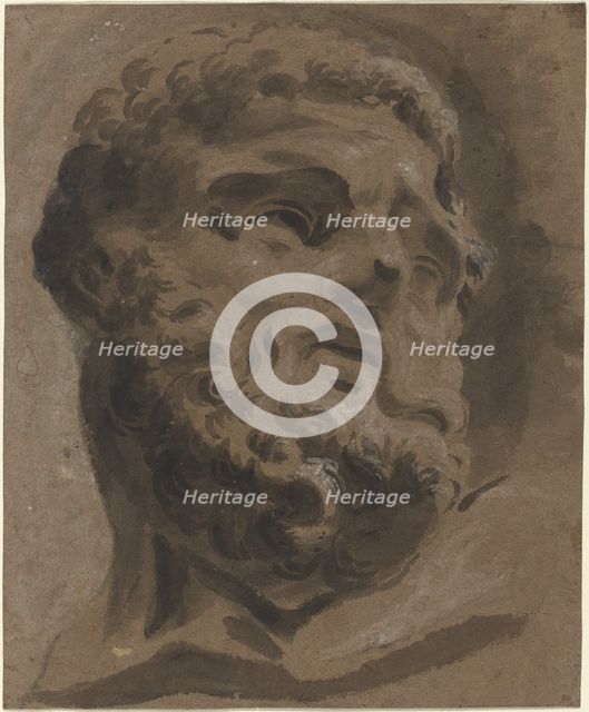 Bearded Head after the Antique. Creator: Giovanni Battista Cipriani.