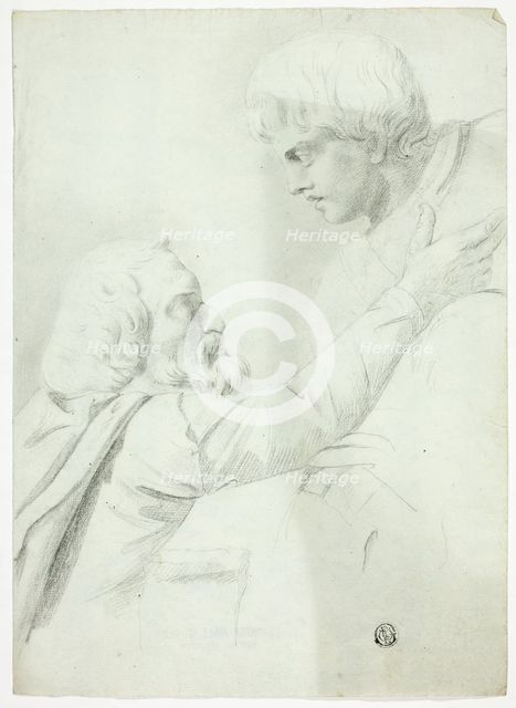 Bearded Man and Boy (from Bas-Relief), n.d. Creator: John Downman.