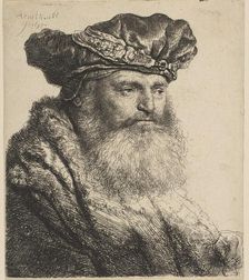Bearded Man in a Velvet Cap with a Jewel Clasp, 1637. Creator: Rembrandt Harmensz van Rijn