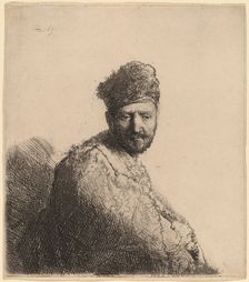 Bearded Man, in a Furred Oriental Cap and Robe: the Artist's Father, 1631. Creator: Rembrandt Harmensz van Rijn