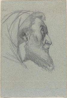 Bearded Man in Profile (recto) / Woman Looking Up (verso). Creator: Alexandre Bida