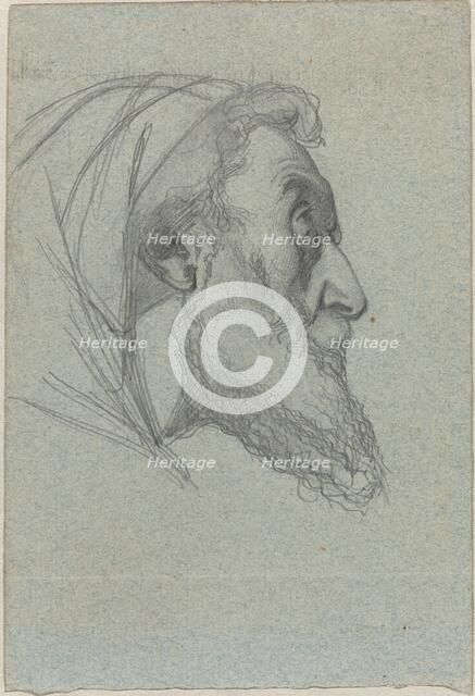 Bearded Man in Profile (recto) / Woman Looking Up (verso). Creator: Alexandre Bida.