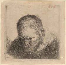 Bearded Man Looking Down, possibly 1631. Creator: Rembrandt Harmensz van Rijn