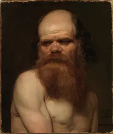 Bearded man, model sketch, 1835-1853. Creator: Nils Jakob Blommer