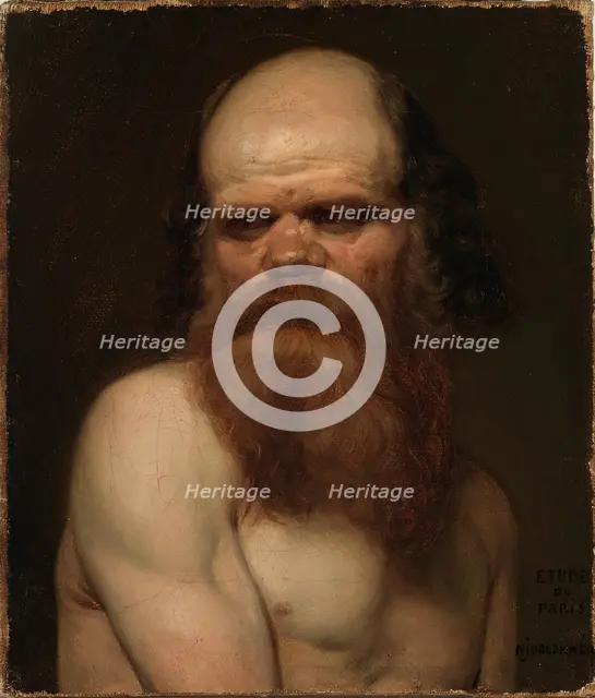 Bearded man, model sketch, 1835-1853. Creator: Nils Jakob Blommer.