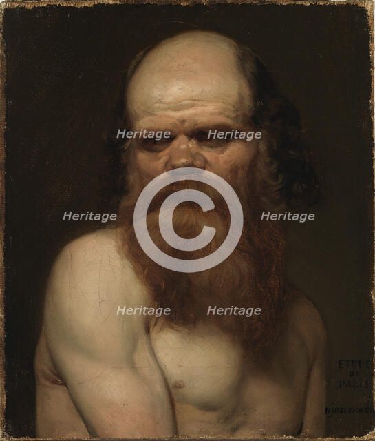 Bearded man, model sketch, 1835-1853. Creator: Nils Jakob Blommer.