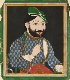 Bearded man wearing a green turban, 19th century