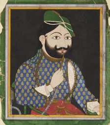 Bearded man wearing a green turban, 19th century