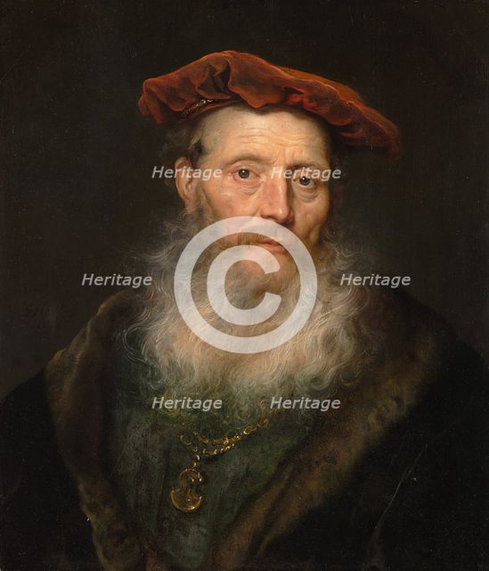 Bearded Man with a Velvet Cap, 1645. Creator: Govaert Flinck.