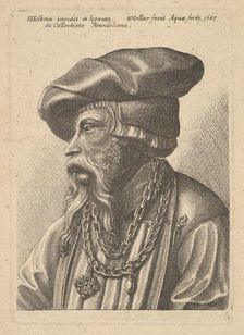 Bearded man with chain necklace, 1647. Creator: Wenceslaus Hollar