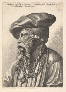 Bearded man with chain necklace, 1647. Creator: Wenceslaus Hollar