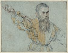 Bearded Man with his Right Arm Raised, 1562/64. Creator: Giuseppe Porta