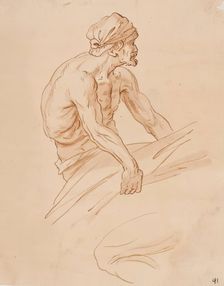 Bearded Male Figure, c1763-1800. Creator: William Williams