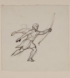 Bearded Running Figure, between 1820 and 1848. Creator: Thomas Cole
