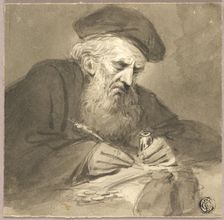 Bearded Scholar Writing, n.d. Creator: Edward Bird
