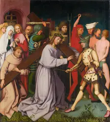Bearing of the Cross, (Entombment Destroyed), 1501. Creators: Hans Holbein the Elder, Jesus Christ