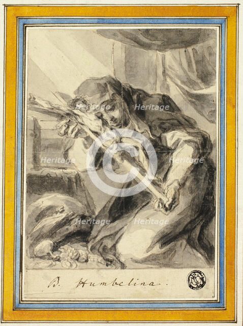 Beata Humbelina with Crucifix, c. 1700. Creator: Possibly Johann Christoph Lischka (Bohemian, 1650-1712) or Jonas Umbach, the elder (German, 1624-1693).