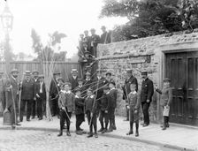 Beating the Bounds ceremony, Merton Street, Oxford, Oxfordshire, 1908 Artist: Henry Taunt