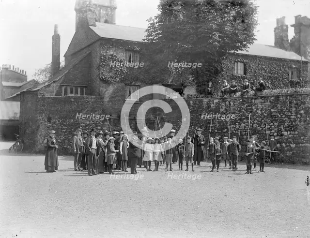 Beating the Bounds ceremony, St Michaels Church, Cornmarket Street, Oxford, Oxfordshire, 1914. Artist: Henry Taunt