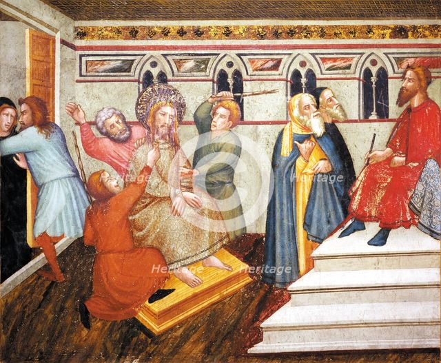 'Beating of Jesus', detail of the Paintings in the Chapel of St. Michael of the Monastery of Ped…