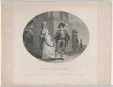 Beatrice and Benedick (Shakespeare, Much Ado About Nothing, Act 4, Scene 1), Au..., August 12, 1784. Creator: Charles Gauthier Playter
