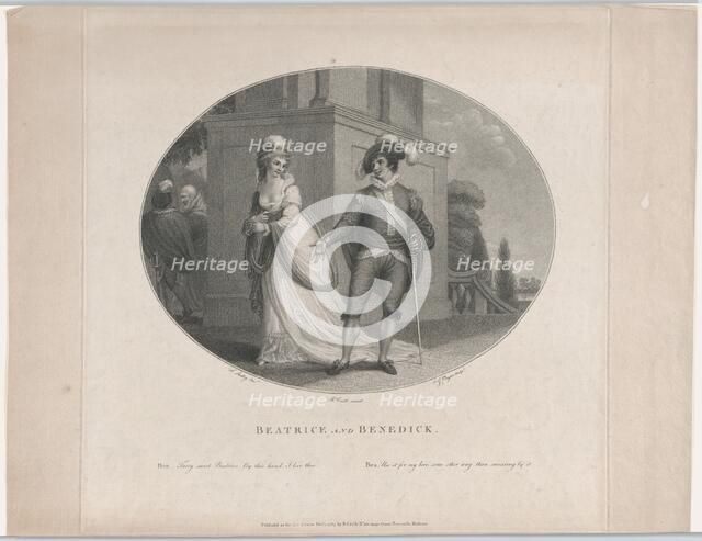 Beatrice and Benedick (Shakespeare, Much Ado About Nothing, Act 4, Scene 1), Au..., August 12, 1784. Creator: Charles Gauthier Playter.