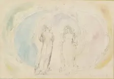 Beatrice and Dante in Gemini, amid the Spheres of Flame, 1825-1827. Artist: William Blake