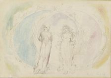 Beatrice and Dante in Gemini, amid the Spheres of Flame, 1825-1827. Artist: William Blake