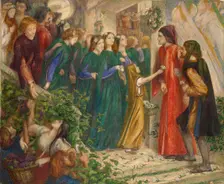 Beatrice at a marriage Feast denying her Salutation to Dante, 1851-1855. Artist: Dante Gabriel Rossetti