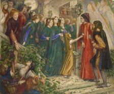 Beatrice at a marriage Feast denying her Salutation to Dante, 1851-1855. Artist: Dante Gabriel Rossetti